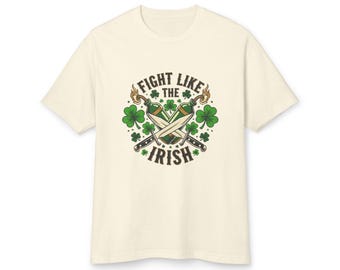 Fight Like the Irish T-Shirt | Irish Shamrock Crossed Swords Tee