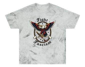 Camiseta "Lute contra o Fascismo com a Águia" | Camiseta vintage com estampa patriótica