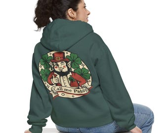 Moletom com capuz "Call Me Paddy Leprechaun" | Design de trevo para o Dia de São Patrício