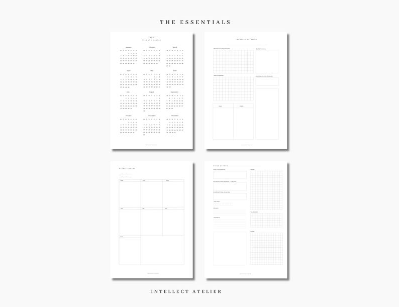 Minimalist Undated Printable Planner |daily, Weekly, Monthly, Year ...