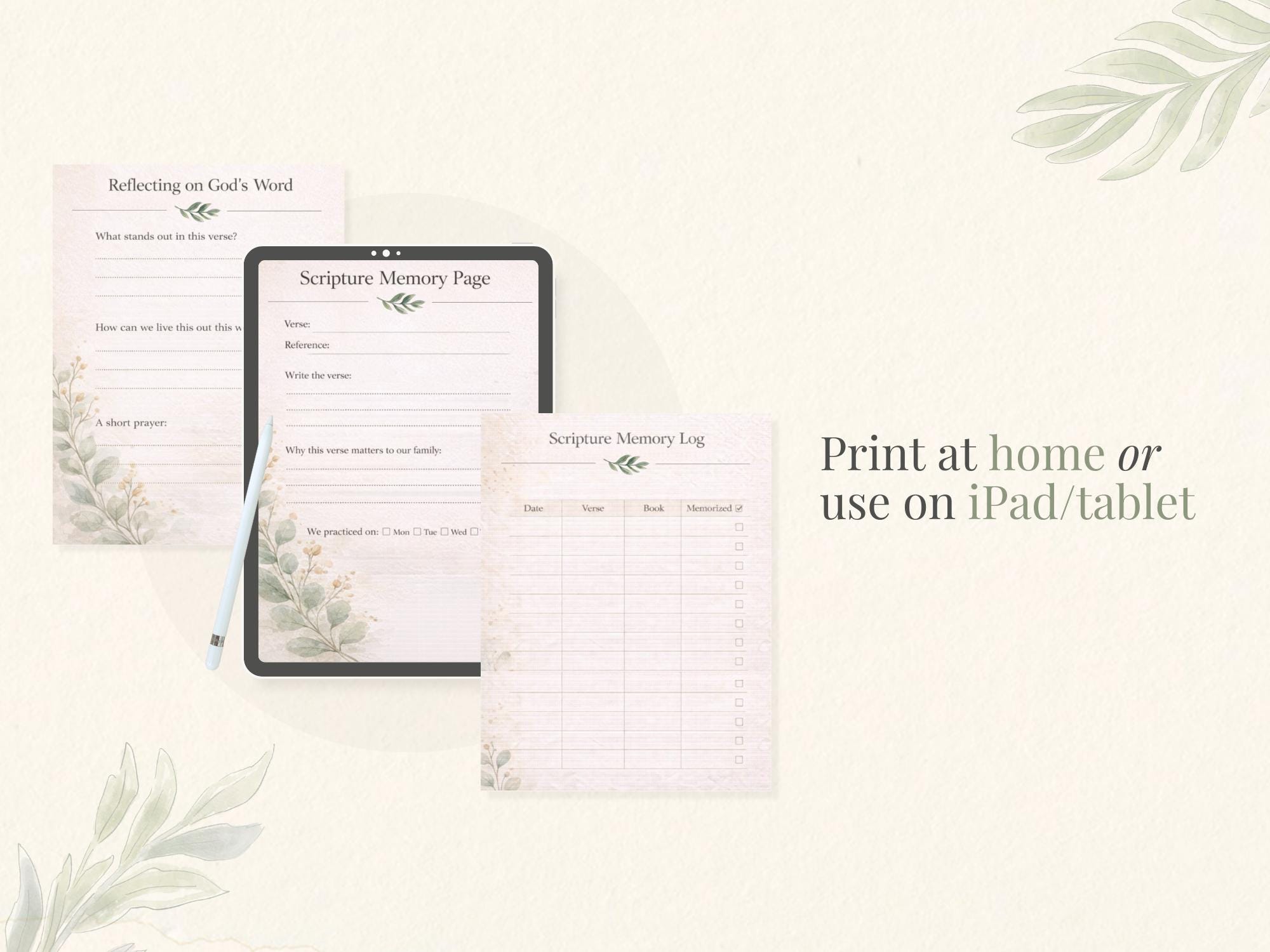 Scripture Memory Tracker Christian Scripture Memory Tracker Printable Bible Verse Journal for ...