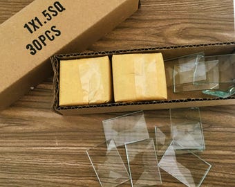 Stained Glass Supply; Box of 30 1"x1 1/2" Clear Bevels; Wholesale Pricing