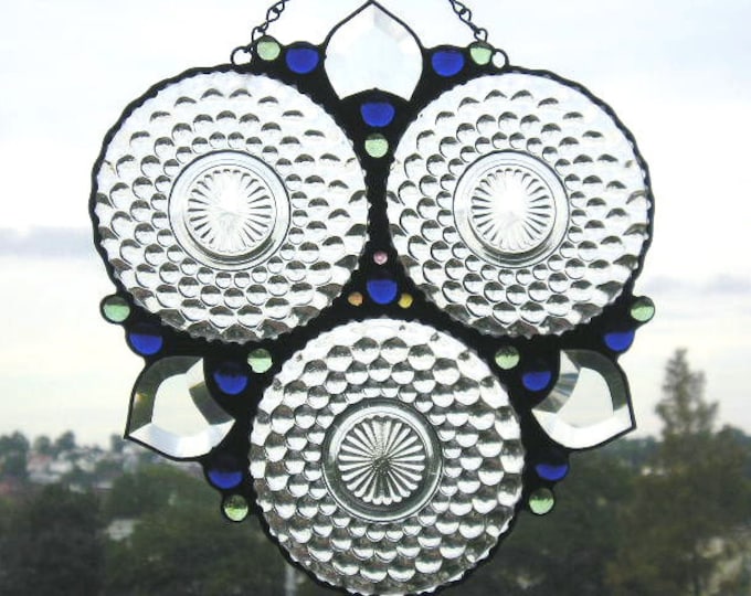 Stained Glass Panel Vintage Plates in Triplicate With Etsy