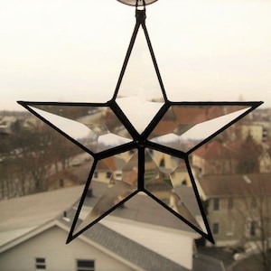 Stained Glass Star|Star Suncatcher|Beveled Glass Star|Art & Collectibles|Glass Art|Suncatchers|Handcrafted|Made in USA