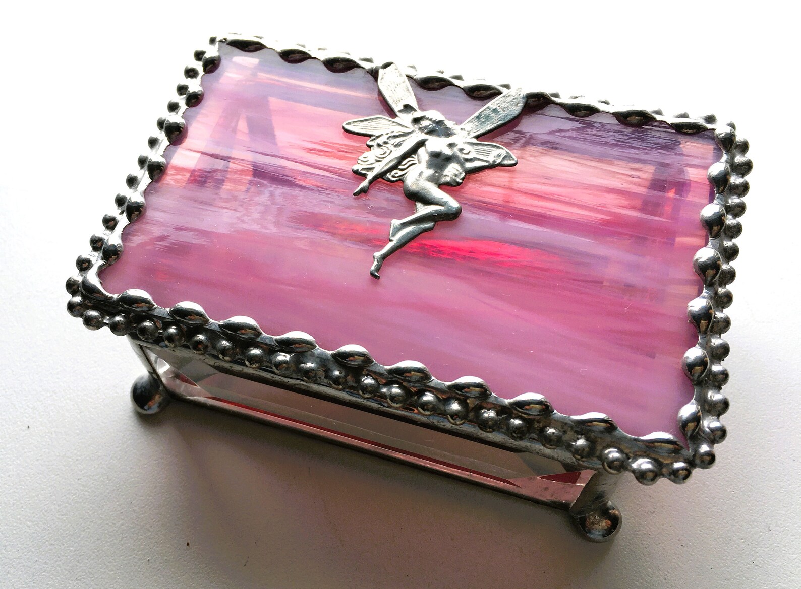 Stained Glass Jewelry Boxtrinket Boxfairyfairy Jewelry Etsy
