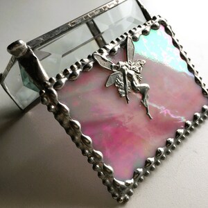 Stained Glass Jewelry BoxTrinket BoxFairyFairy Jewelry BoxPinkJewelryJewelry StorageHandcraftedMade in USA image 3