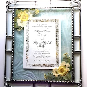 Custom Framed Wedding Invitation; Pressed Flower Art; Wedding or Shower Gift; OOAK; Handcrafted; To Be Made