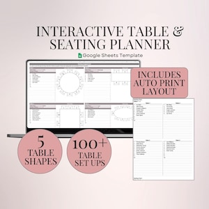 Wedding Seating Chart Template Google Sheets | Interactive Guest Table Spreadsheet | Print Ready Layout