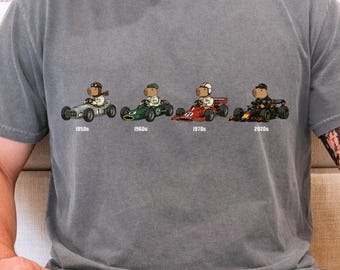 Capybara shirt T-shirt  Retro Racing Characters Kart  F1 funny f1 shirt f1 clothing Motorsport Fan Gift