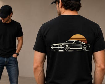 Mustang vintage Sunset T-shirt  Retro Muscle Car Tee mustang gifts ford mustang mustang owner gift