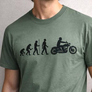 Motorcycle Evolution T-Shirt Biker Gift Garment Dyed Cotton Funny Ape Evolution shirt Motorbike Racing Biker Gift Top Dad Motor Lover tee