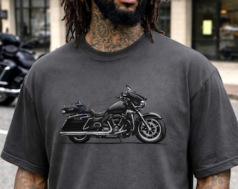 Black Touring Motorcycle Graphic T-Shirt | Cruiser Bike Tee