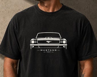 Classic Mustang Front View T-shirt  Vintage Car Outline mustang mustang owner gift mustang gift mustang gifts ford mustang