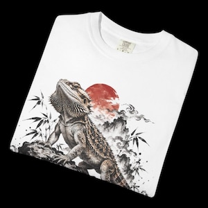 Bearded Dragon T-Shirt | Japanese Sumi-e Reptile Tee | Comfort Colors 1717 | Lizard Lover Gift image 8