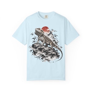 Bearded Dragon T-Shirt | Japanese Sumi-e Reptile Tee | Comfort Colors 1717 | Lizard Lover Gift image 5