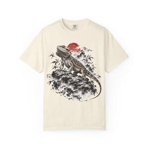 Bearded Dragon T-Shirt | Japanese Sumi-e Reptile Tee | Comfort Colors 1717 | Lizard Lover Gift image 3