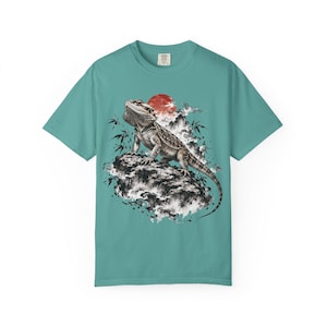 Bearded Dragon T-Shirt | Japanese Sumi-e Reptile Tee | Comfort Colors 1717 | Lizard Lover Gift image 7