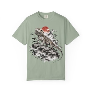 Bearded Dragon T-Shirt | Japanese Sumi-e Reptile Tee | Comfort Colors 1717 | Lizard Lover Gift image 4