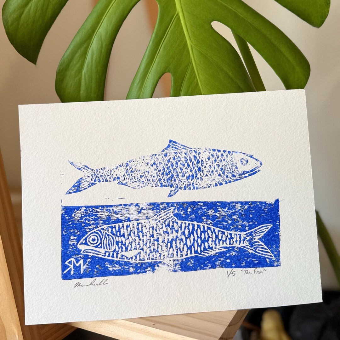 Bluefish Block Print - Etsy