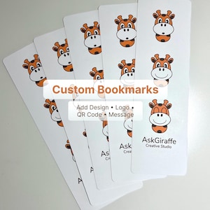 Juego de marcapáginas personalizados con logotipo, marcapáginas impresos a medida, juego de marcapáginas con código QR, regalo para pequeñas empresas, detalle para fiestas temáticas de libros