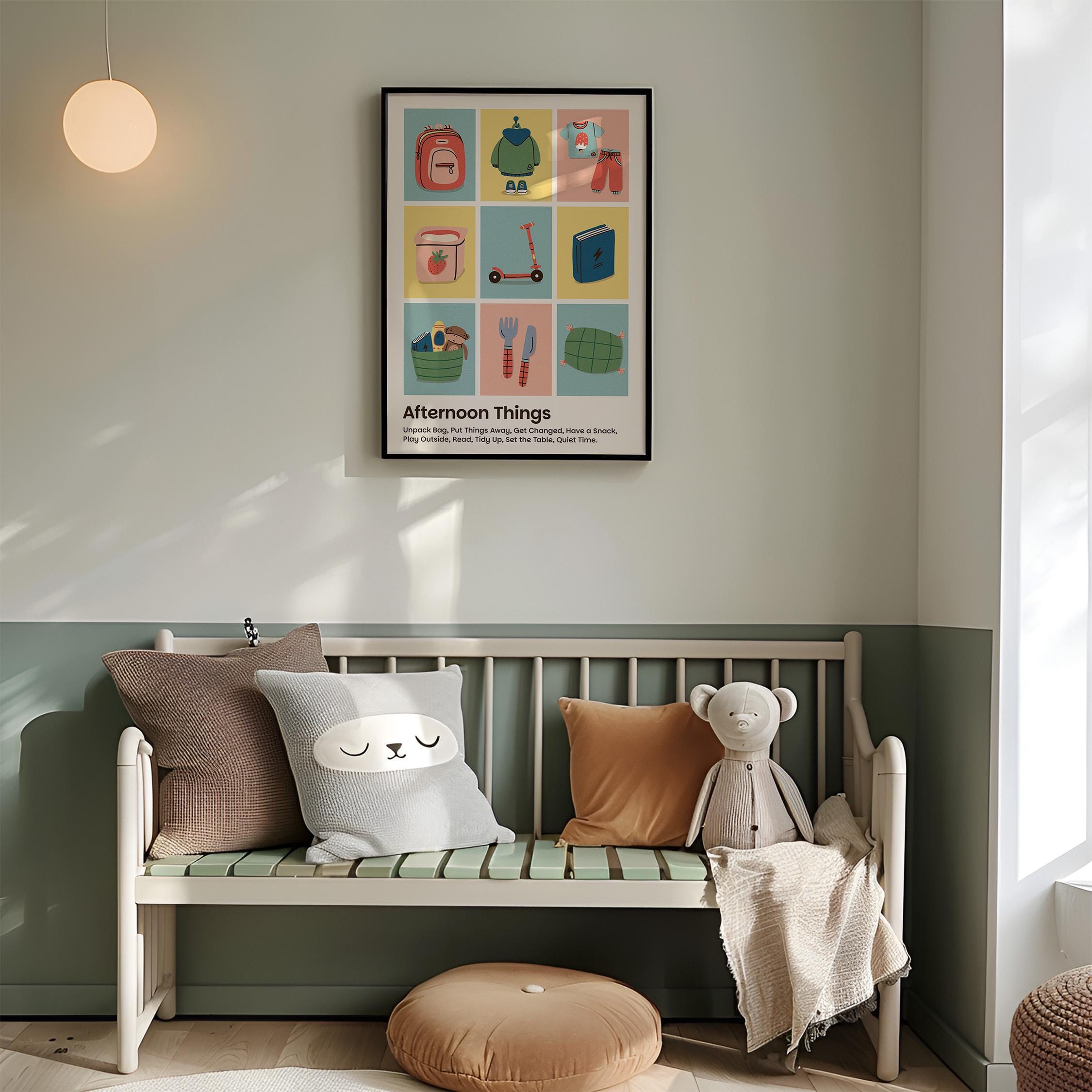 Afternoon Routine Poster for Kids | Visual Schedule Wall Art | Calm ...
