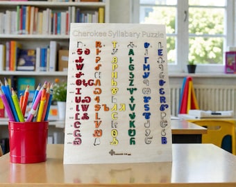 Cherokee Syllabary Puzzle | Indigenous Language Learning Toy | Cultural Educational Puzzle