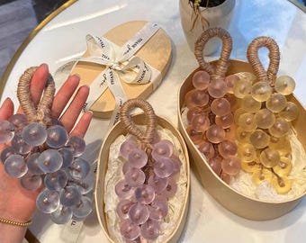 Grape Cluster Handmade Soap 180g, Natural Plant Essential Oils, Gentle Cleansing and Moisturizing, Hanging Bath & Shower Decor Gift