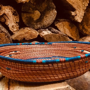 Decorative Pine Needle Basket with Exotic Hardwood image 7