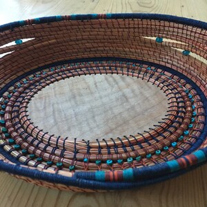 Decorative Pine Needle Basket with Exotic Hardwood image 9