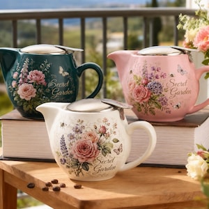 花柄の陶器ティーポット - Etsy 日本