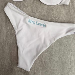 Personalized Bridal Bikini Bottom | Custom Mrs | Honeymoon & Bachelorette Swimwear | Bride Gift