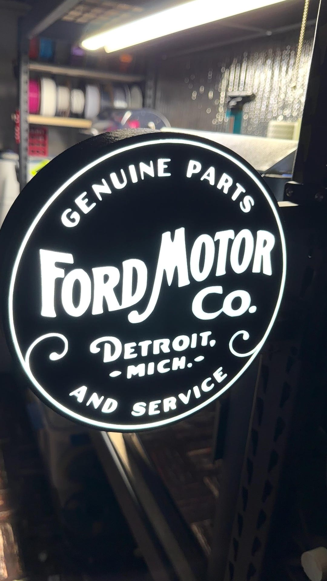 Vintage LED Garage Light 3D Printed| Garage Neon Sign Style| WALL MOUNT ...