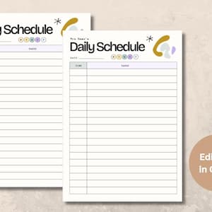 Editable Daily Routine Visual Schedule for Kids - Toddler Chore Chart, Montessori Preschool Daily Rhythm Checklist
