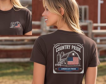 Barn Country Pride/American Pride | patriotic farm design, USA heritage artwork, rural flag emblem