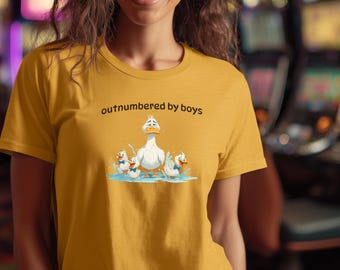 Tired Mom Duckling T-Shirt – Funny Boy Mom Humor, Mother's Day Gift