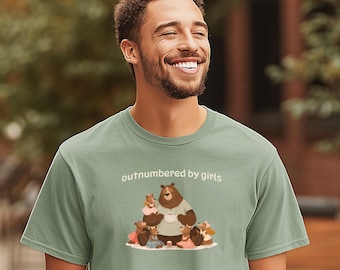 Bear Dad Tea Party Shirt – Outnumbered by Girls Humor Graphic Tee