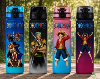 One Piece Water Bottle 750ml – Luffy Zoro Nami Chopper Ace Sabo Law Shanks Robin Franky Brook Anime Bottle