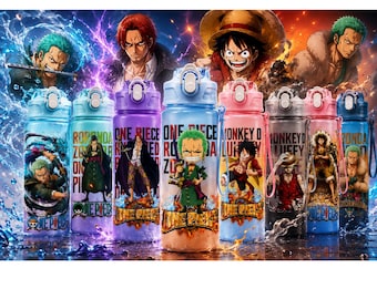 One Piece Water Bottle, Anime Water Bottle,  One Piece Tumbler, Zoro Water Bottle, Luffy Bottle, Shanks Anime Gift, Manga Fan Gift