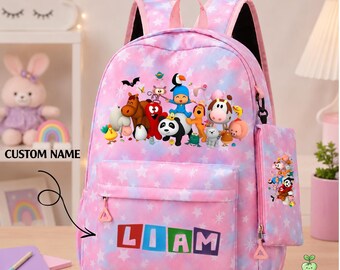Personalized Pocoyo Backpack, Custom Name School Bag, Pocoyo Birthday Gift, Kids Backpack, Preschool Backpack, Back To School Gift