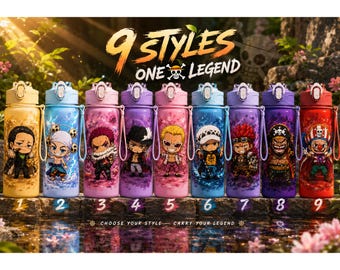 One Piece Water Bottle, One Piece Tumbler, Anime Character Bottle, One Piece Gift, Manga Fan Gift, Kids Water Bottle, Anime Lover Gift