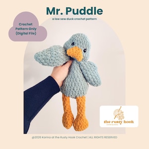 Wzór szydełkowy na Pana Puddle'a – Kaczuszka Lovey – plik PDF – Szycie w niskiej temperaturze – Wielkanoc – Wiosna – Przedszkole Leśne