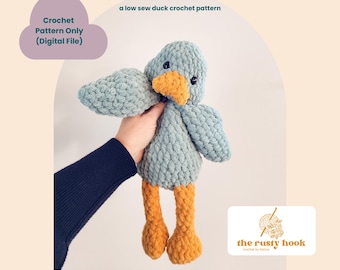 Mr. Puddle Crochet Pattern - Duck Lovey - PDF file- Low Sew - Easter - Spring - Woodland Nursery