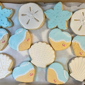 1 Dozen Beachy Theme Cookies