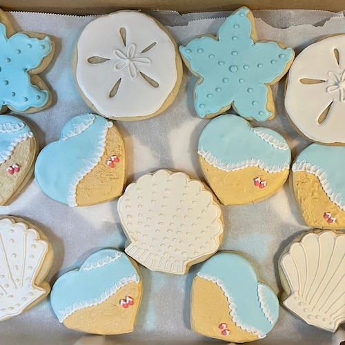 Beachy Theme Cookies 1 Dozen - Etsy