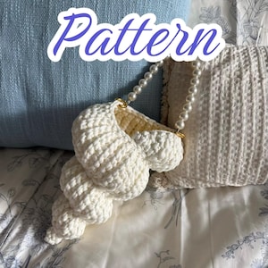PATRÓN: Patrón para bolso de ganchillo con forma de concha, bolso de mano en espiral con forma de concha, bolso de playa de verano (descarga en PDF)