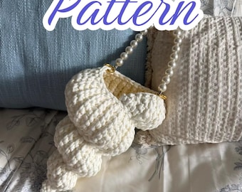 PATTERN— Crochet Shell Bag Pattern, Spiral Seashell Handbag, Summer Beach Tote (PDF Download)