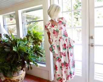 Vintage 1940's maternity dress by Gay Deceivers Edith Phillips floral never been worn