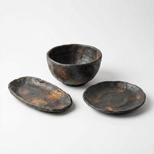 Handmade Ramen Bowl Set Japanese Ceramic Dinnerware | Rustic Wabi-Sabi Kitchen Gift | Artisan Pottery Noodle Soup Bowl with Side Plates