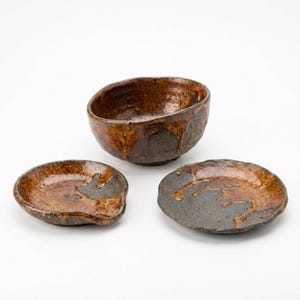 Juego de cuencos para ramen hechos a mano, plato de fideos de cerámica japonesa rústica, vajilla de gres, regalo para amantes de la comida.