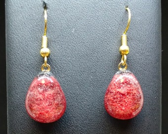 Red Glass Drop earrings